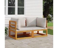 Vidaxl Lot de 2 canapés d'angle en acacia et coussins gris clair - 35% de remise