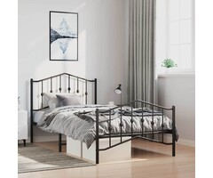 Vidaxl Cadre de lit en métal noir 100x190 cm - 34% de remise
