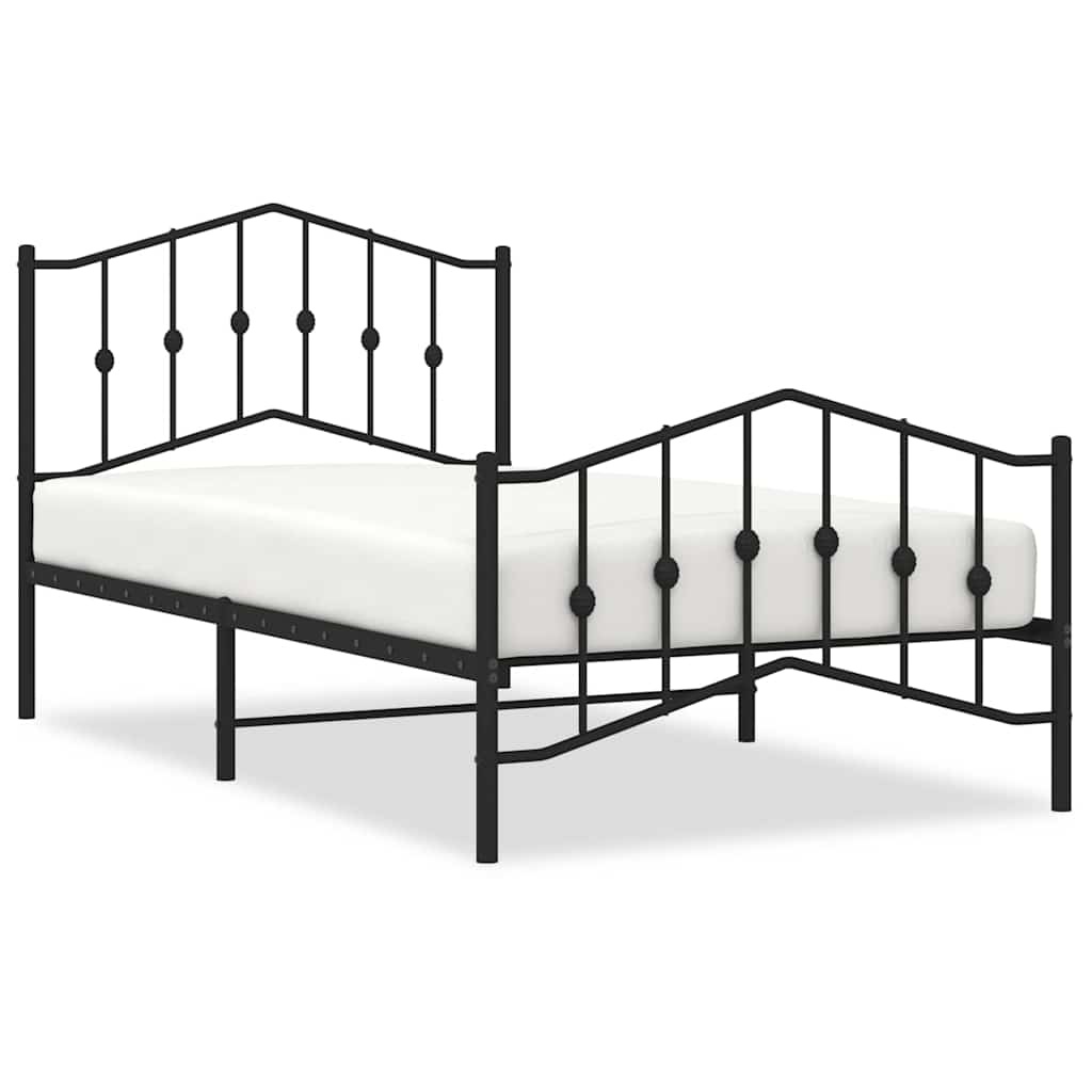 Vidaxl Cadre de lit en métal noir 100x190 cm - 34% de remise
