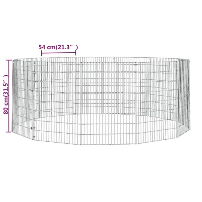Vidaxl Enclos pour animaux 12 panneaux 54x80 cm en fer galvanisé - 33% de remise