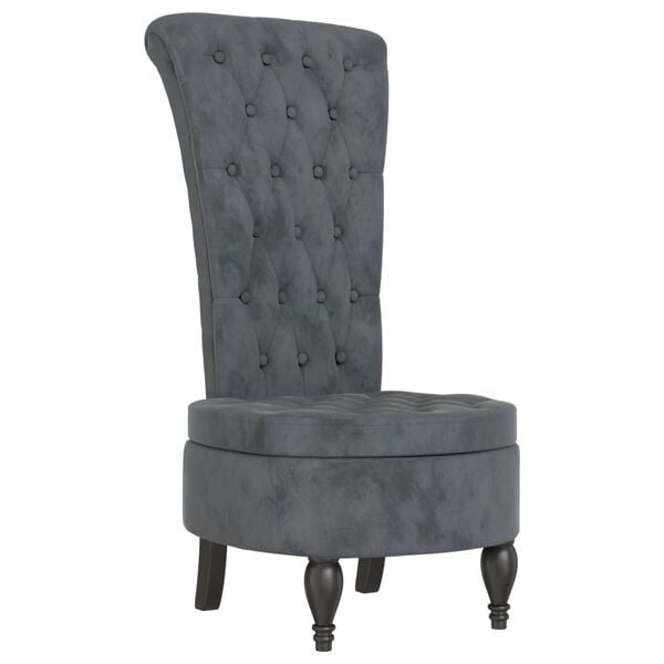 Vidaxl Chaise en velours gris foncé capitonnée - 29% de remise
