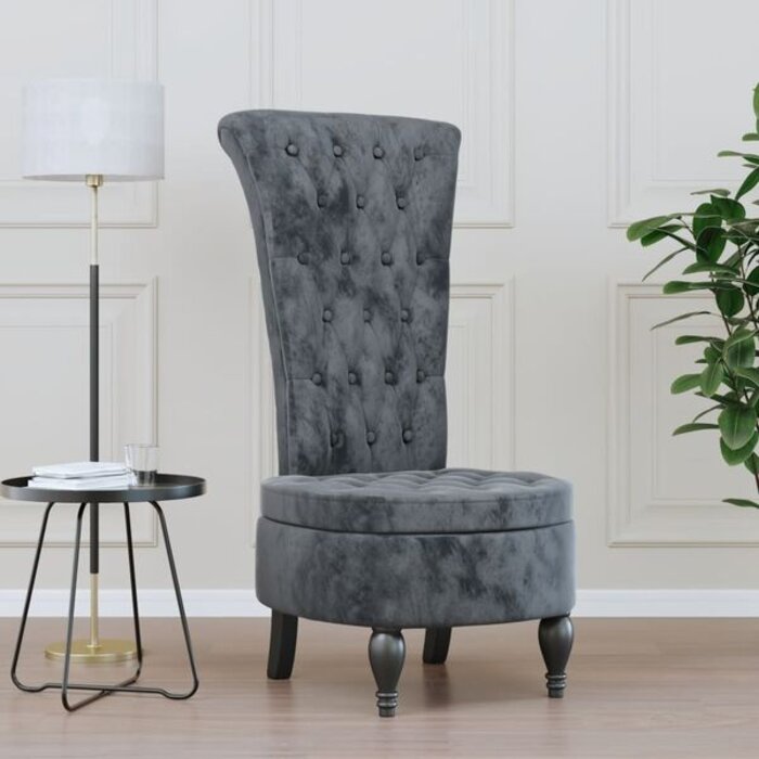 Vidaxl Chaise en velours gris foncé capitonnée - 29% de remise