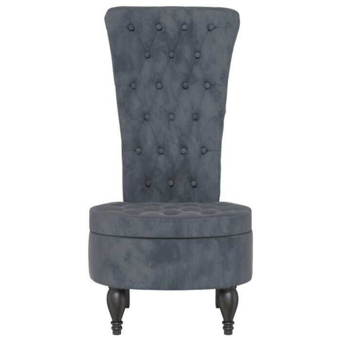 Vidaxl Chaise en velours gris foncé capitonnée - 29% de remise