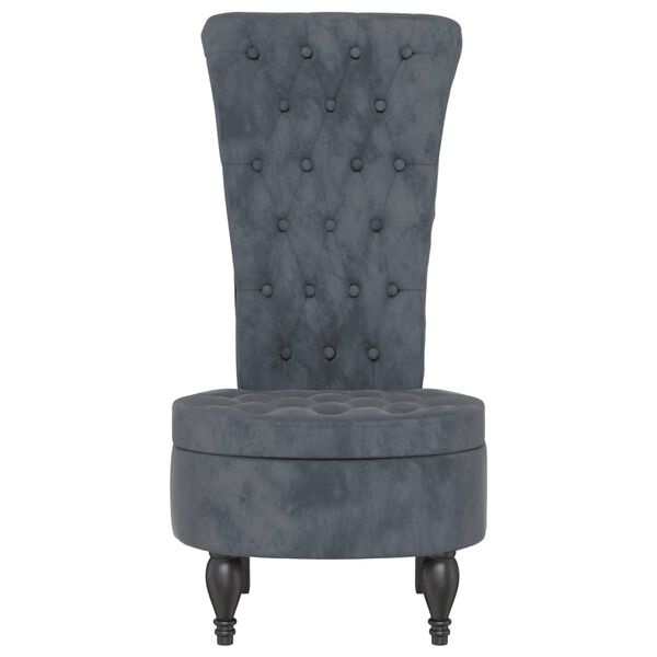Vidaxl Chaise en velours gris foncé capitonnée - 29% de remise