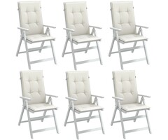 Vidaxl Lot de 6 coussins pour chaise haute 120x50 cm Crème - 34% de remise