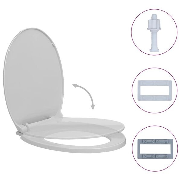 Vidaxl Abattant WC ovale Gris - 30% de remise