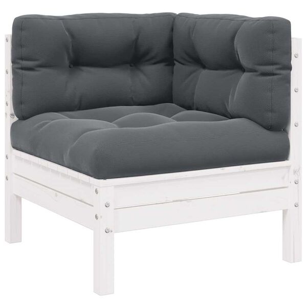 Vidaxl Banc de jardin 2 places blanc avec coussins - 30% de remise