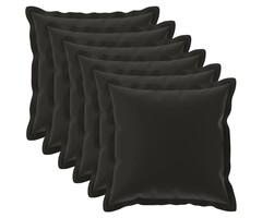 Vidaxl Lot de 6 housses de coussin 70x70 cm Noir - 32% de remise