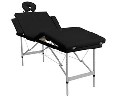 Vidaxl Table de massage pliable 4 zones noire - 35% de remise