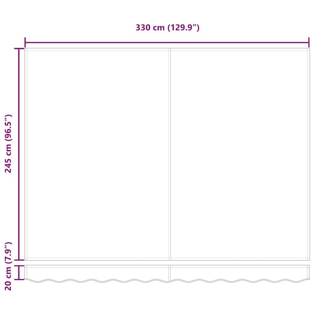 Vidaxl Toile de store banne 3,5x2,5m, Polyester noir - 33% de remise