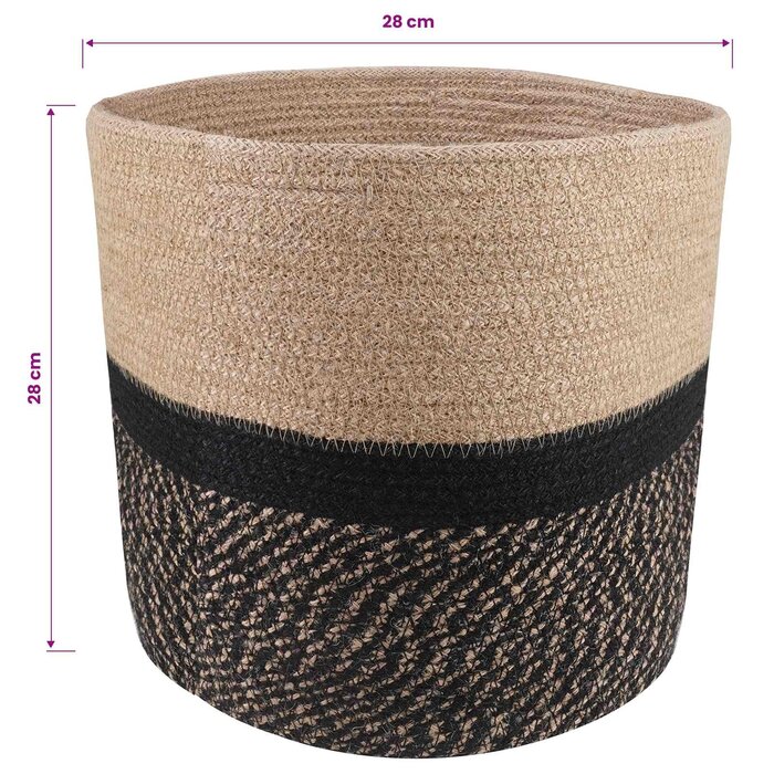 Vidaxl Lot de 2 pots de fleurs en jute naturel et noir - 30% de remise