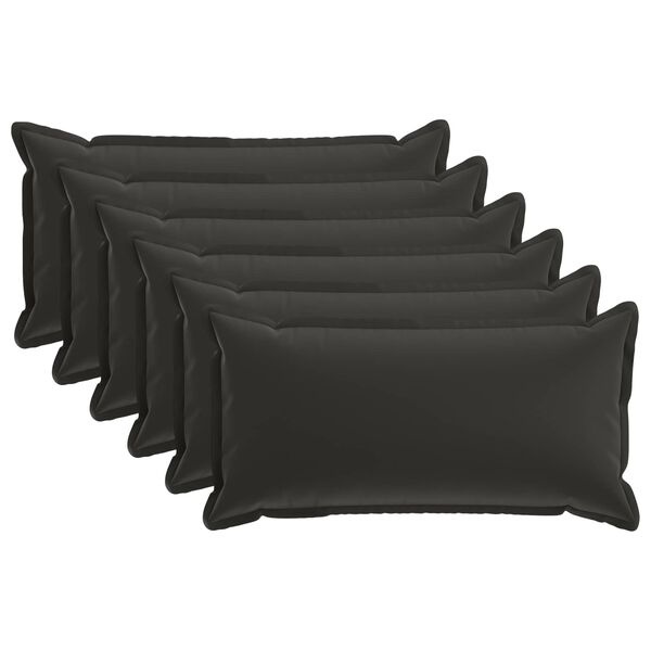 Vidaxl Lot de 6 housses de coussin 40x80cm Noir - 31% de remise