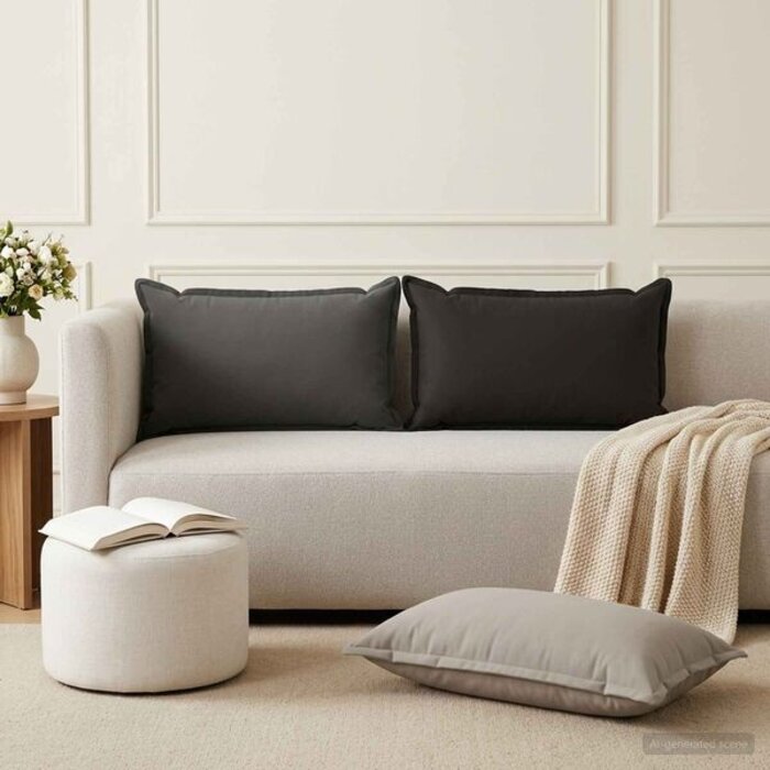 Vidaxl Lot de 6 housses de coussin 40x80cm Noir - 31% de remise