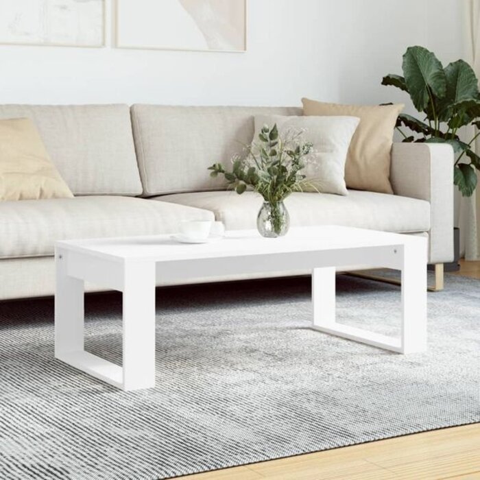 Vidaxl Table basse minimaliste blanche 102x50 cm - 33% de remise