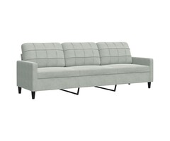 Vidaxl Canapé 3 places en velours gris clair - 35% de remise