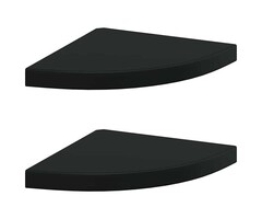 Vidaxl Lot de 2 étagères d'angle flottantes MDF noir - 33% de remise