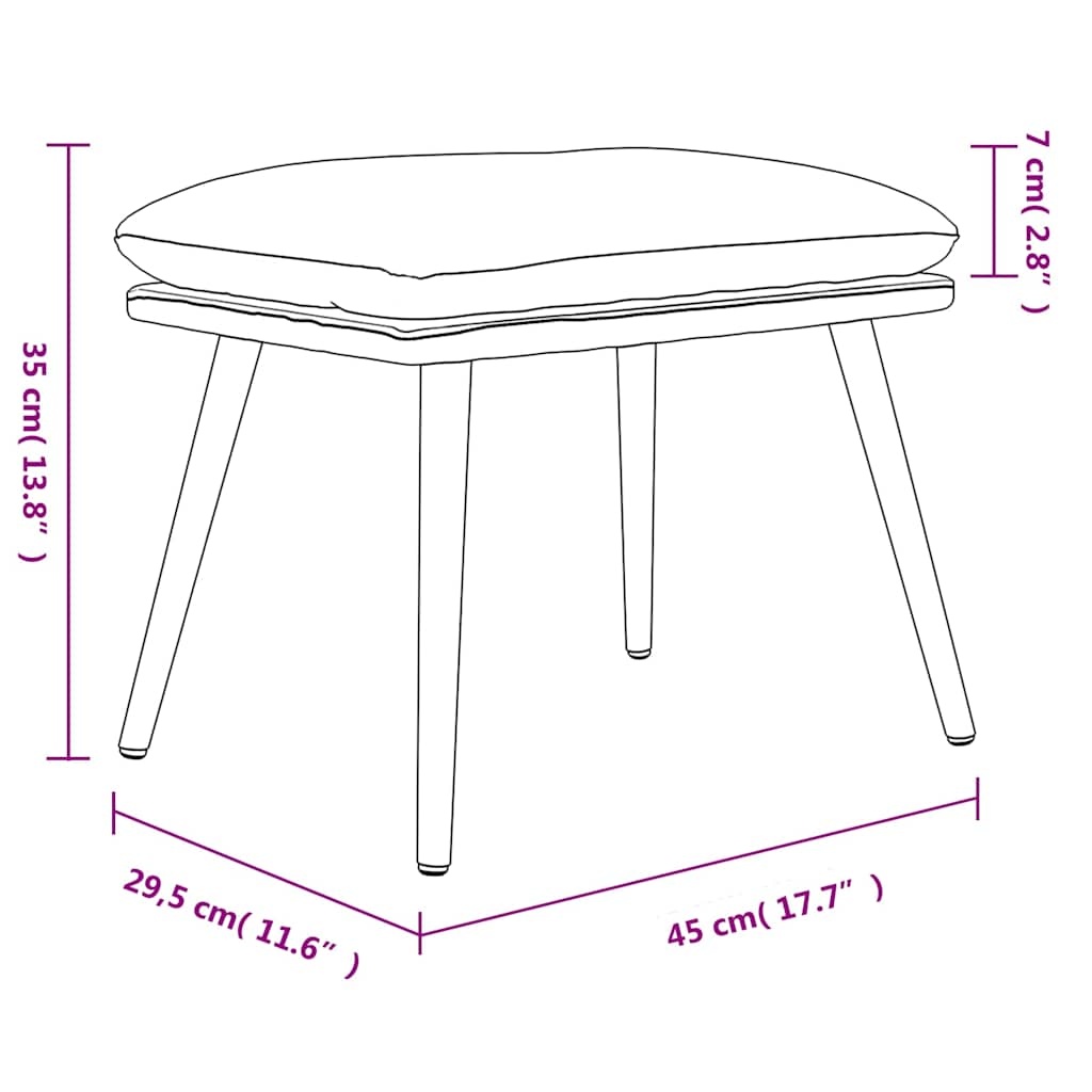 Vidaxl Repose-pieds Zwart taille S - 45x29,5x35 cm - 32% de remise