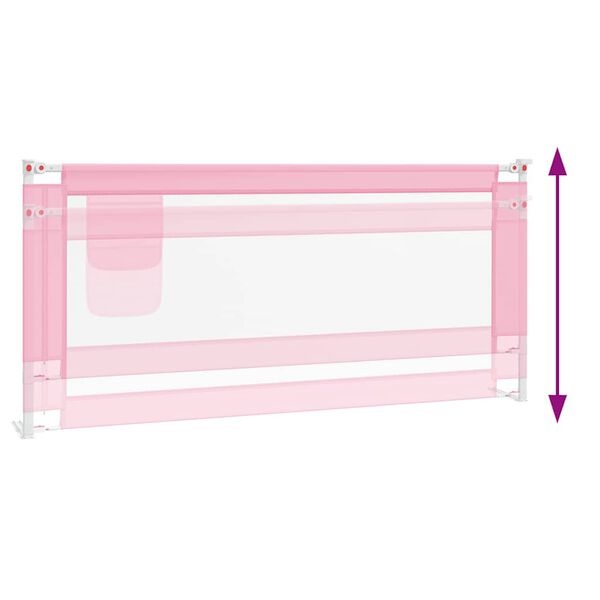 Vidaxl Barrière de lit enfant 200x25 cm, rose - 33% de remise