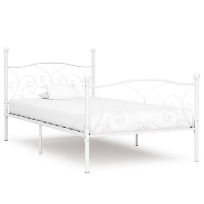 Vidaxl Cadre de lit en métal blanc 90x200 cm - 34% de remise