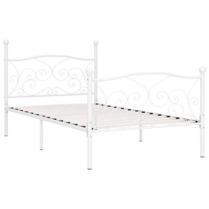Vidaxl Cadre de lit en métal blanc 90x200 cm - 34% de remise