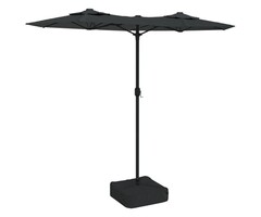 Vidaxl Parasol double toit LED 316x240 cm - Anthracite - 35% de remise