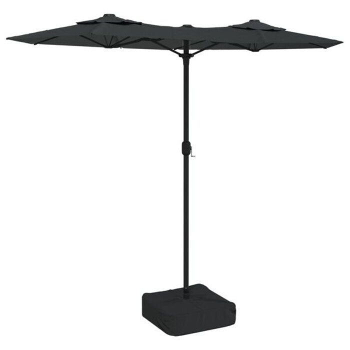 Vidaxl Parasol double toit LED 316x240 cm - Anthracite - 35% de remise