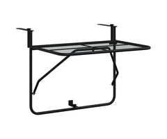 Vidaxl Table de balcon pliable 60x40 cm acier noir - 32% de remise