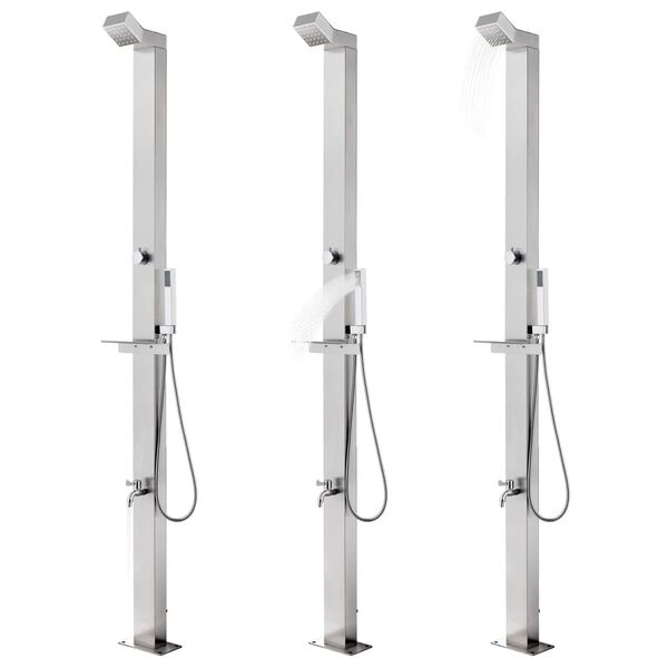 Vidaxl Douche de jardin en inox 220 cm - 30% de remise