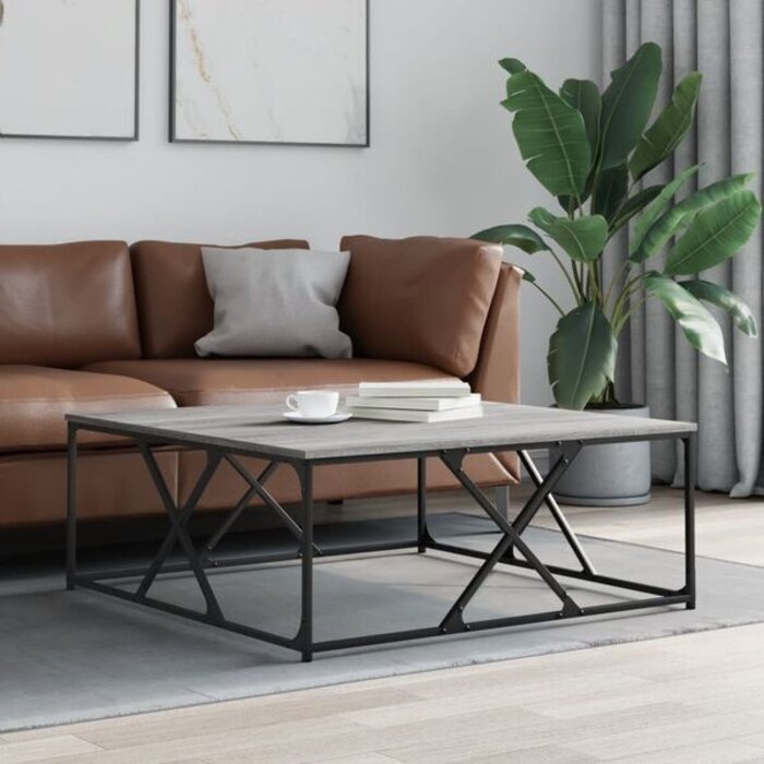 Vidaxl Table basse carrée 100x100cm chêne sonoma gris - 35% de remise