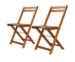 Vidaxl Lot de 2 chaises de bistrot pliantes en bois d'acacia - 34% de remise