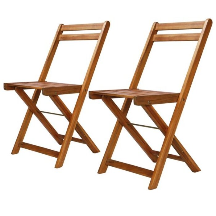 Vidaxl Lot de 2 chaises de bistrot pliantes en bois d'acacia - 34% de remise
