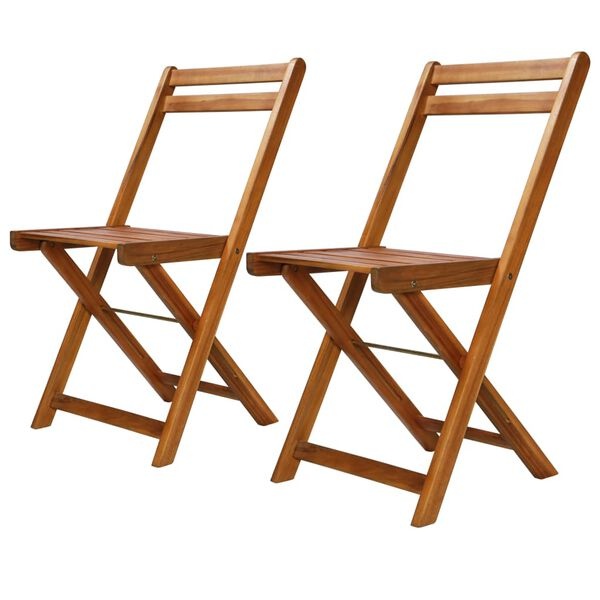 Vidaxl Lot de 2 chaises de bistrot pliantes en bois d'acacia - 34% de remise