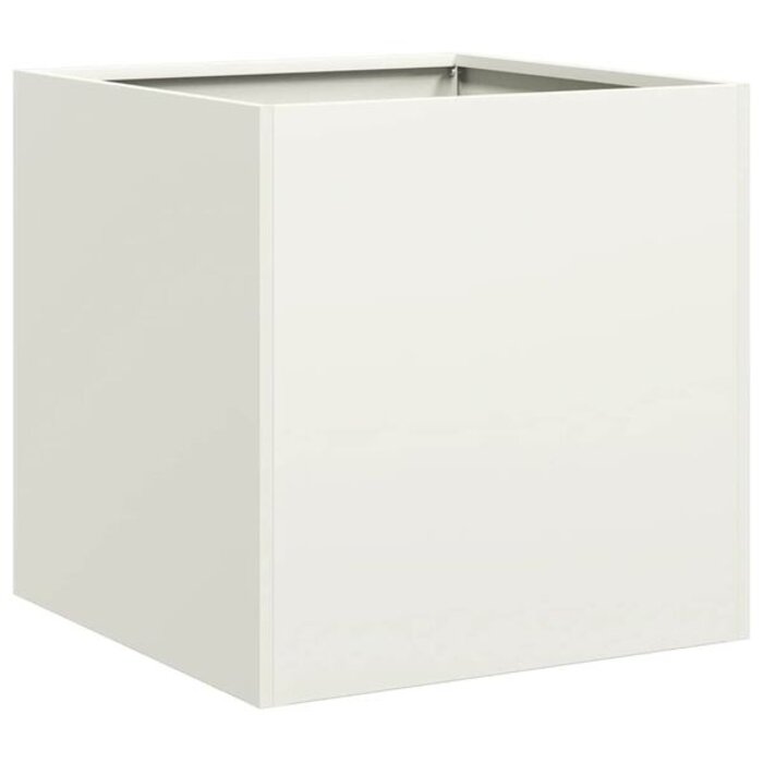 Vidaxl Jardinière en acier blanc 40x40x40 cm - 33% de remise