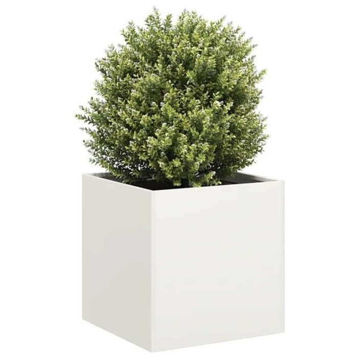 Vidaxl Jardinière en acier blanc 40x40x40 cm - 33% de remise