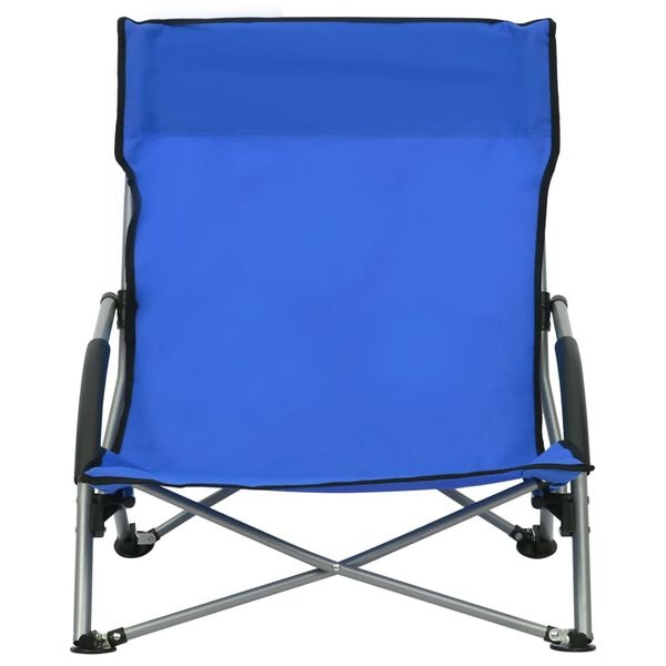 Vidaxl Lot de 2 chaises de plage pliantes bleu - 28% de remise