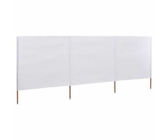 Vidaxl Pare-vent pliable 400x120 cm - 3 panneaux - Blanc - 31% de remise
