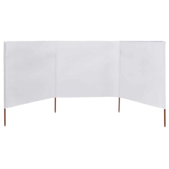 Vidaxl Pare-vent pliable 400x120 cm - 3 panneaux - Blanc - 31% de remise