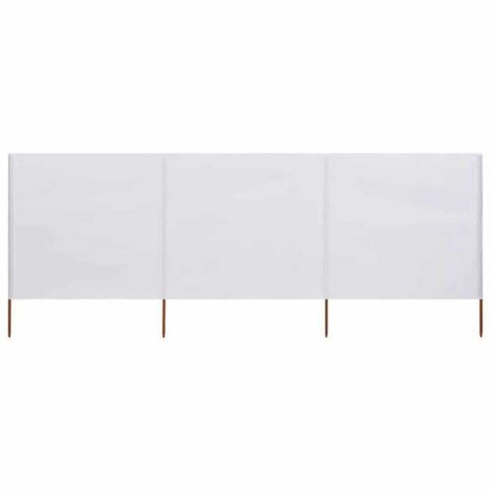 Vidaxl Pare-vent pliable 400x120 cm - 3 panneaux - Blanc - 31% de remise