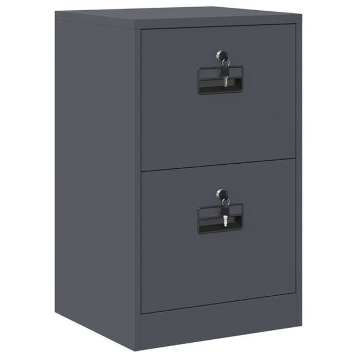 Vidaxl Caisson de bureau 2 tiroirs anthracite - 34% de remise
