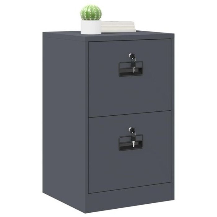 Vidaxl Caisson de bureau 2 tiroirs anthracite - 34% de remise
