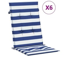 Vidaxl Lot de 6 coussins pour chaises dossier haut rayés - 34% de remise