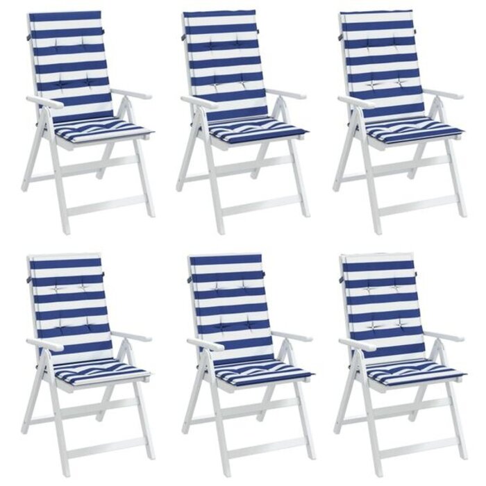 Vidaxl Lot de 6 coussins pour chaises dossier haut rayés - 34% de remise