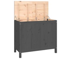 Vidaxl Panier à linge en bois de pin gris - 88,5x44x76 cm - 34% de remise