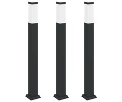 Vidaxl Lot de 3 bornes d'éclairage extérieur 80 cm, noir - 34% de remise