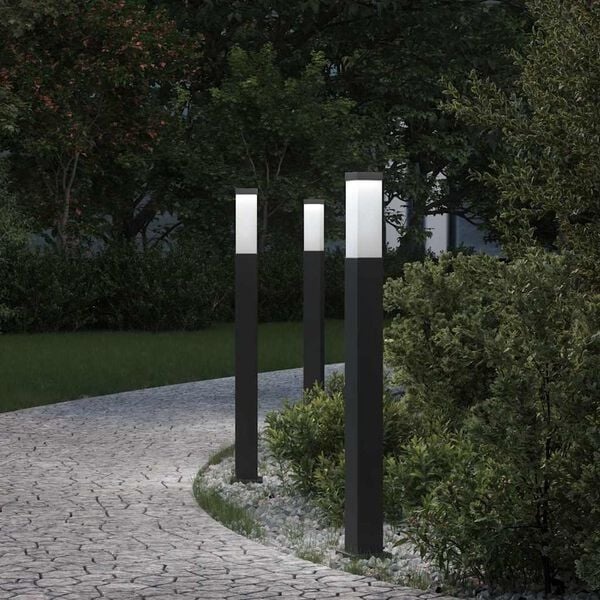 Vidaxl Lot de 3 bornes d'éclairage extérieur 80 cm, noir - 34% de remise