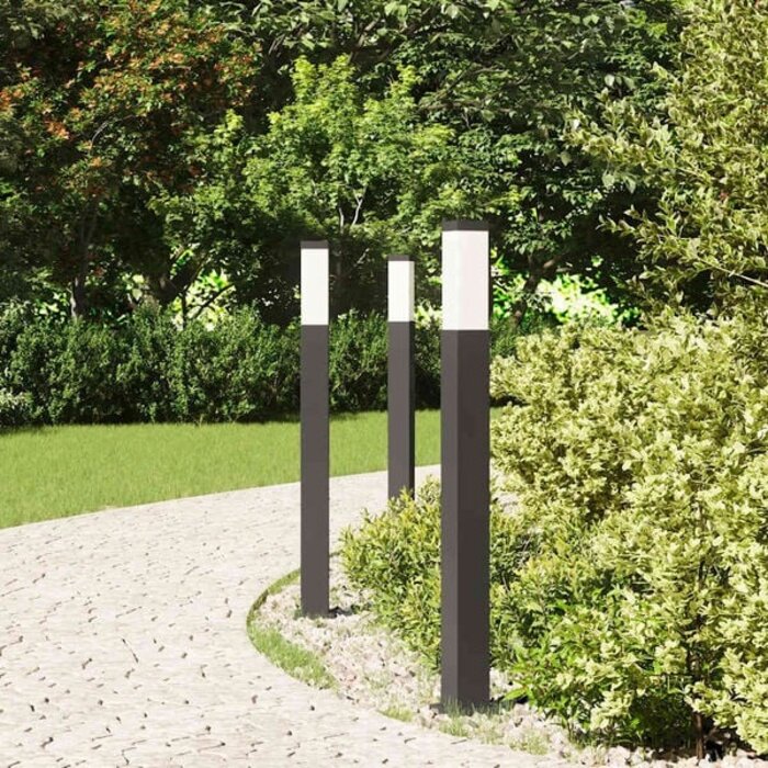 Vidaxl Lot de 3 bornes d'éclairage extérieur 80 cm, noir - 34% de remise
