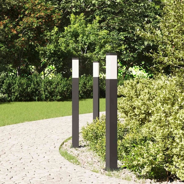 Vidaxl Lot de 3 bornes d'éclairage extérieur 80 cm, noir - 34% de remise