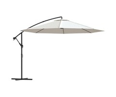 Vidaxl Parasol déporté 3,5 m blanc sable - 34% de remise