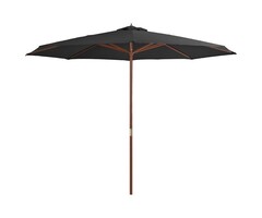 Vidaxl Parasol de jardin bois anthracite 350 cm - 34% de remise