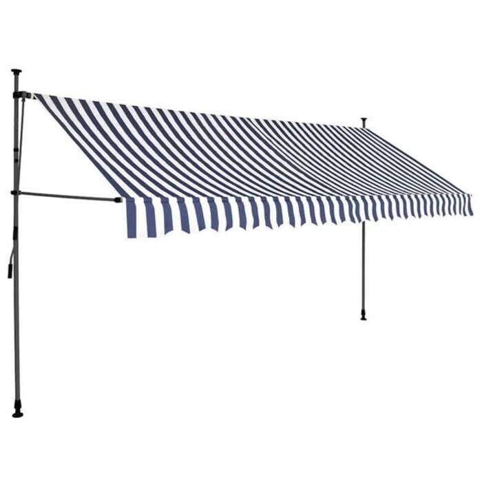 Vidaxl Store banne manuel 400 cm LED bleu et blanc - 34% de remise